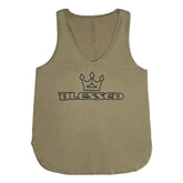 Blessed Tan V-Neck Tank